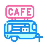 cafe aanhangwagen kleur icoon vector illustratie