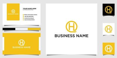 brief hq of qh monogram logo met bedrijf kaart ontwerp vector