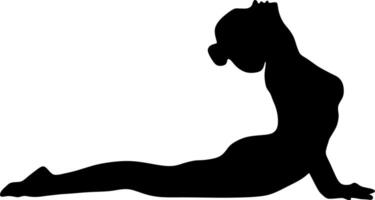 yoga in silhouet vector kunst Aan achtergrond