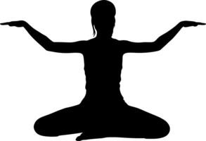 yoga in silhouet vector kunst Aan achtergrond