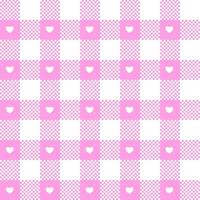 katoenen stof patroon voor valentijnsdag dag met wit harten in roze plein vorm geven aan. vector
