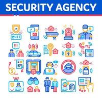 veiligheid agentschap eigendom beschermen pictogrammen reeks vector