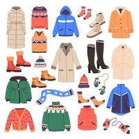 winter kleding, kleding voor verkoudheid winter seizoen vector