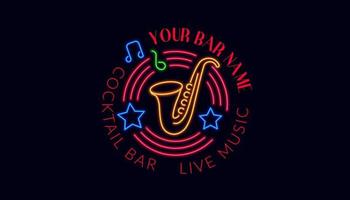 cocktail bar met leven muziek- en uw band concert vector