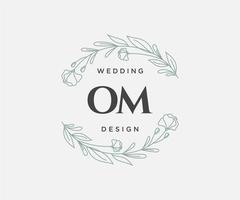 om initialen brief bruiloft monogram logos verzameling, hand- getrokken modern minimalistisch en bloemen Sjablonen voor uitnodiging kaarten, opslaan de datum, elegant identiteit voor restaurant, boetiek, cafe in vector