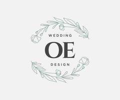 oe initialen brief bruiloft monogram logos verzameling, hand- getrokken modern minimalistisch en bloemen Sjablonen voor uitnodiging kaarten, opslaan de datum, elegant identiteit voor restaurant, boetiek, cafe in vector