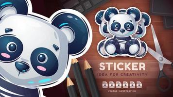 tekenfilm karakter aanbiddelijk panda, mooi paddestoel idee voor afdrukken t-shirt, poster en kinderen envelop, ansichtkaart. schattig hand- getrokken stijl panda vector