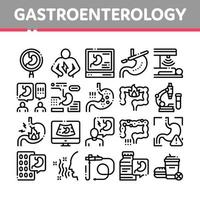 gastro-enterologie en hepatologie pictogrammen reeks vector