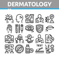 dermatologie huid zorg verzameling pictogrammen reeks vector