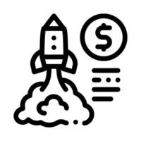 monetair komeet vlucht icoon vector schets illustratie