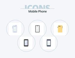 mobiel telefoon vlak icoon pak 5 icoon ontwerp. . rug. vector