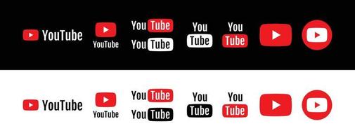 youtube logo verzameling met vlak ontwerp vector