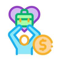 favoriete geld baan icoon vector schets illustratie