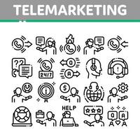 telemarketing uitverkoop verzameling pictogrammen reeks vector