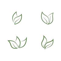 logo's van groene boom blad ecologie vector