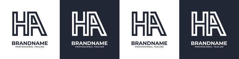 brief ha of Ah globaal technologie monogram logo, geschikt voor ieder bedrijf met ha of Ah initialen. vector