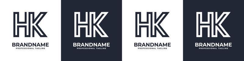 brief hk of kh globaal technologie monogram logo, geschikt voor ieder bedrijf met hk of kh initialen. vector