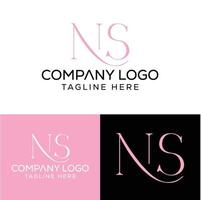 eerste brief NS logo ontwerp monogram creatief modern teken symbool icoon vector