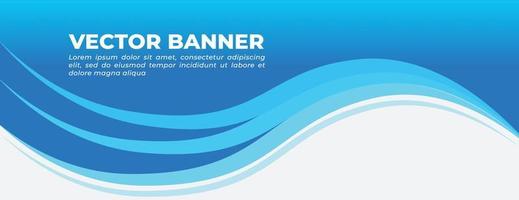 blauw vector banier met golven sjabloon ontwerp