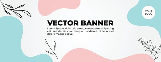 blauw en roze vector banier met onregelmatig vorm sjabloon ontwerp