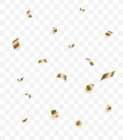 glimmend gouden confetti geïsoleerd Aan transparant achtergrond. helder feestelijk klatergoud van goud kleur.luxe achtergrond vector