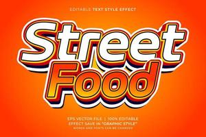 straat voedsel bewerkbare tekst effect vector