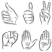 divers hand- gebaren vector tekening