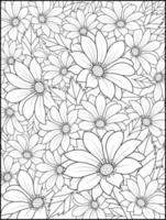 madeliefje bloem mooi botanisch bloemen patroon illustratie voor kleur boek of bladzijde, madeliefje bloem schetsen kunst, hand- getrokken boeket van bloemen geïsoleerd Aan wit achtergrond vector