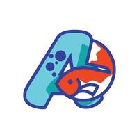 alfabet een vis logo vector