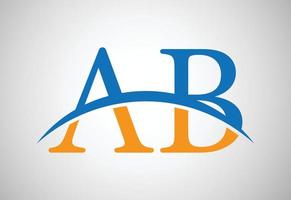 eerste ab brief logo ontwerp, vector ontwerp concept