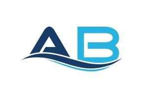 eerste ab brief logo ontwerp, vector ontwerp concept