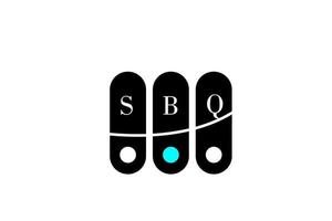 sbq brief en alfabet logo ontwerp vector