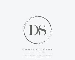 eerste ds vrouwelijk logo schoonheid monogram en elegant logo ontwerp, handschrift logo van eerste handtekening, bruiloft, mode, bloemen en botanisch met creatief sjabloon vector