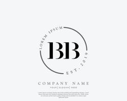 eerste bb vrouwelijk logo schoonheid monogram en elegant logo ontwerp, handschrift logo van eerste handtekening, bruiloft, mode, bloemen en botanisch met creatief sjabloon vector