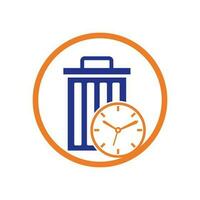 verspilling tijd vector logo sjabloon. vuilnis tijd logo sjabloon ontwerp.