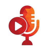 video Speel podcast logo sjabloon ontwerp. podcast kanaal of radio logo ontwerp. vector