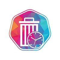verspilling tijd vector logo sjabloon. vuilnis tijd logo sjabloon ontwerp.