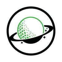 planeet golf vector logo ontwerp. golf bal en planeet vector logo ontwerp sjabloon.