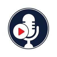 video Speel podcast logo sjabloon ontwerp. podcast kanaal of radio logo ontwerp. vector
