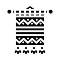 het weven tapijt glyph icoon vector illustratie