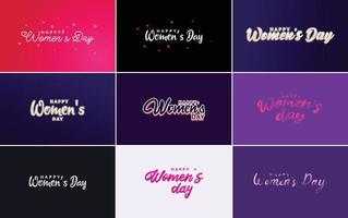 reeks van kaarten met Internationale vrouwen dag logo en een helder. kleurrijk ontwerp vector