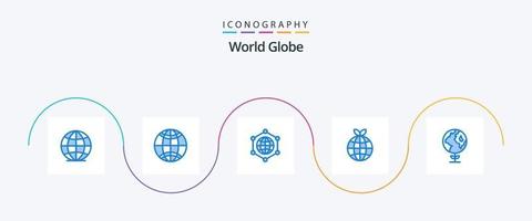 wereldbol blauw 5 icoon pak inclusief . wereldbol. vector