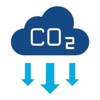 verminderen co2 uitstoot glyph twee kleur icoon vector