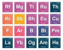 20 preiodisch tafel van de elementen icoon pak ontwerp vector