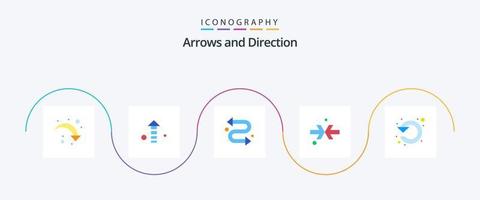 pijl vlak 5 icoon pak inclusief omhoog. links. herhalen. vernieuwen. krimpen vector