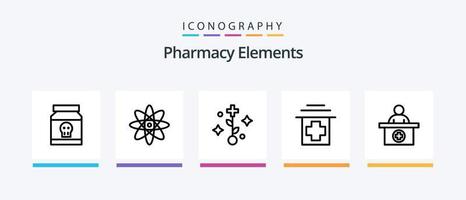 apotheek elementen lijn 5 icoon pak inclusief koorts. wond. drugs. medisch. gezondheidszorg. creatief pictogrammen ontwerp vector