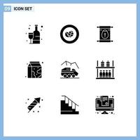 voorraad vector icoon pak van 9 lijn tekens en symbolen voor planeet supermarkt onderwijs melk ontbijt bewerkbare vector ontwerp elementen