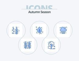 herfst blauw icoon pak 5 icoon ontwerp. herfst. natuur. boom. blad. herfst vector