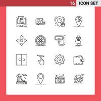 voorraad vector icoon pak van 16 lijn tekens en symbolen voor navigeren pijl verjaardag soldaat leger bewerkbare vector ontwerp elementen