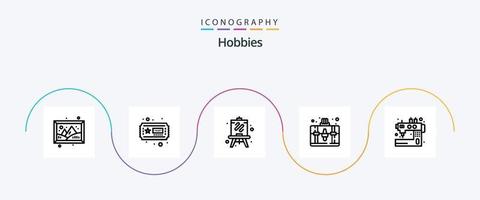 hobby's lijn 5 icoon pak inclusief naaien. machine. hobby's. handgemaakt. hobby's vector